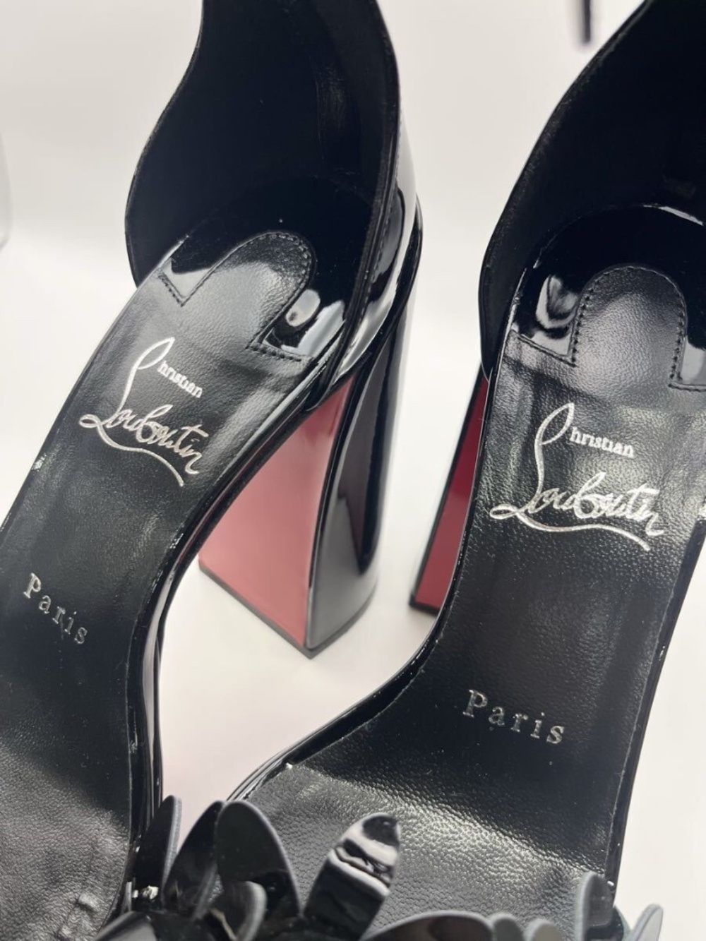 Christian Louboutin Daisy Spikes Alta 130 Black Patent Platform Sandals EU 36 - Picture 6 of 10